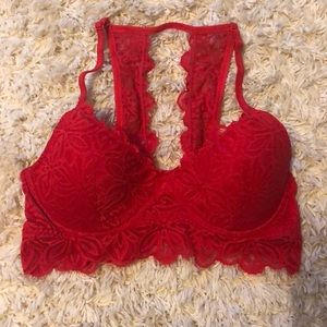 Lace red PINK bra